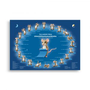 50x70 Yoga Übungsposter Chandranamaskara Englisch