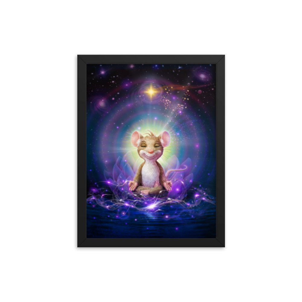 YOGA FÜR MÄUSE Poster "MEDITATION" Gerahmtes Fotopapier-Poster – Bild 3
