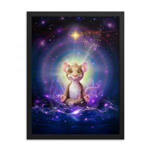 YOGA FÜR MÄUSE Poster "MEDITATION" Gerahmtes Fotopapier-Poster