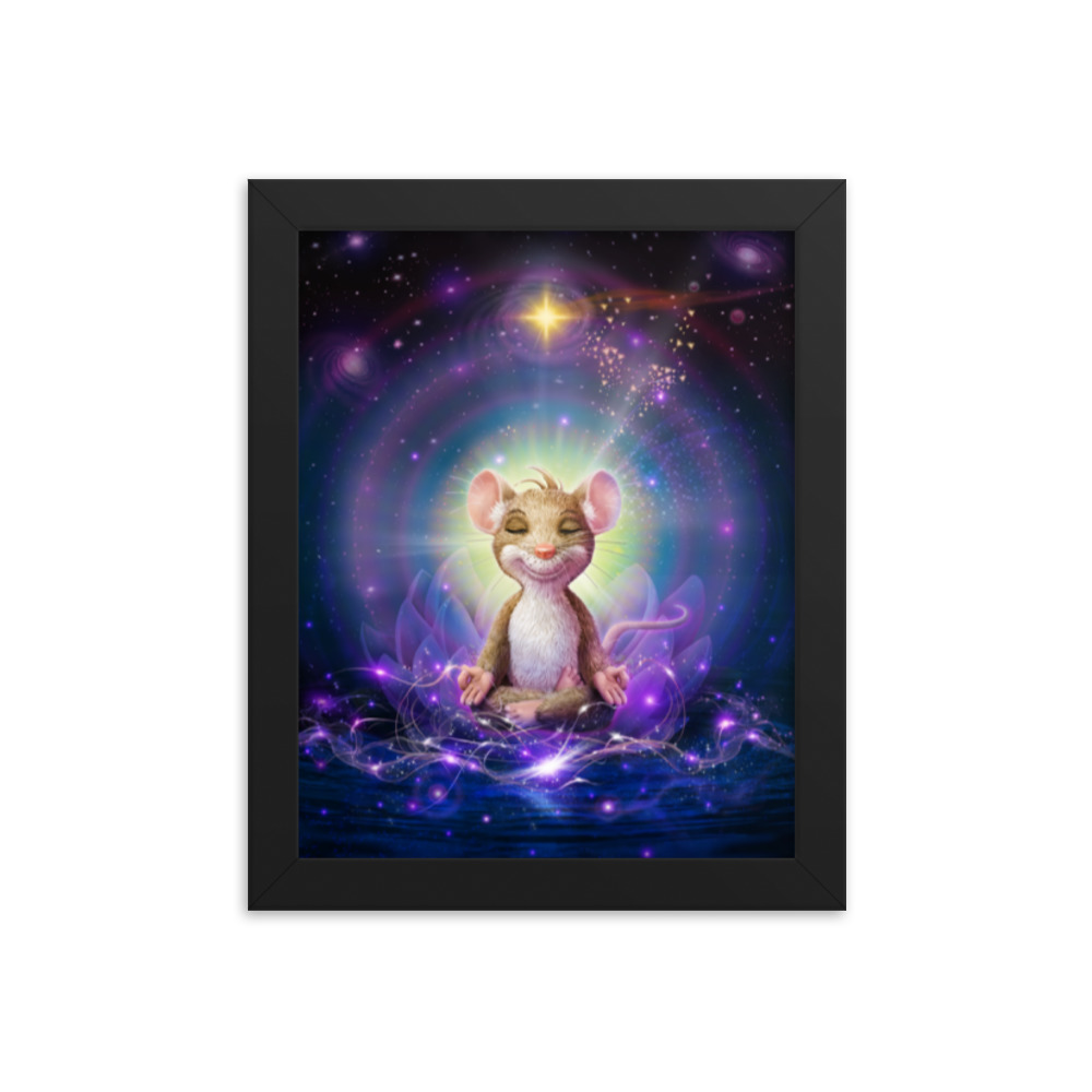 YOGA FÜR MÄUSE Poster "MEDITATION" Gerahmtes Fotopapier-Poster – Bild 2