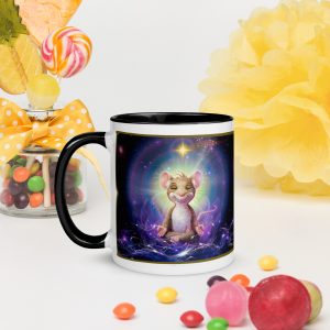 YOGA FÜR MÄUSE Tasse mit farbiger Innenseite