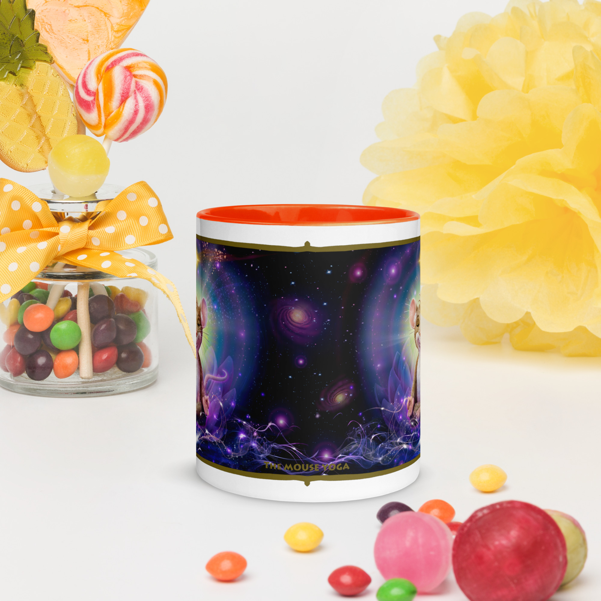 YOGA FÜR MÄUSE Tasse mit farbiger Innenseite – Bild 9